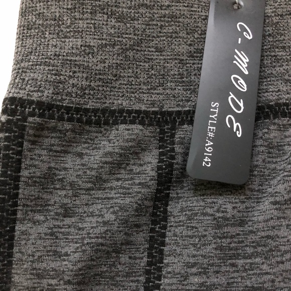 Dark grey sport Women’s leggings wide stitching side inserts high rise stretch - Picture 6 of 10